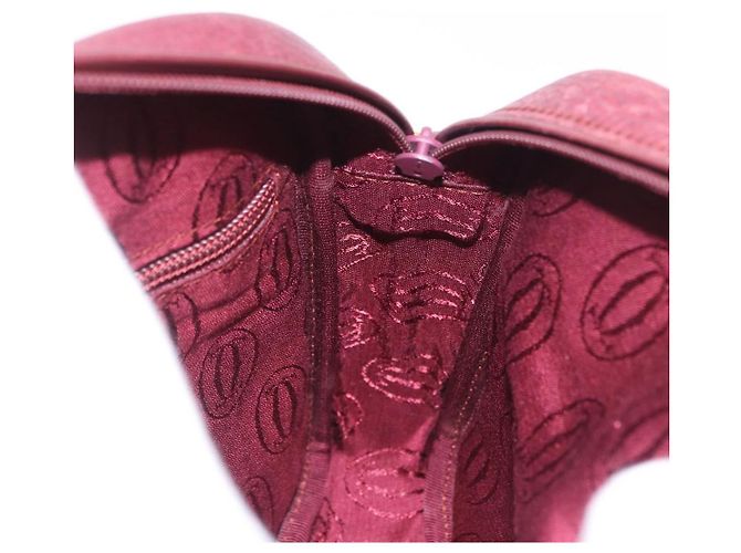 CARTIER Must Line Shoulder Bag Leather Bordeaux Gold Auth gh2065 Golden Dark red - view 19