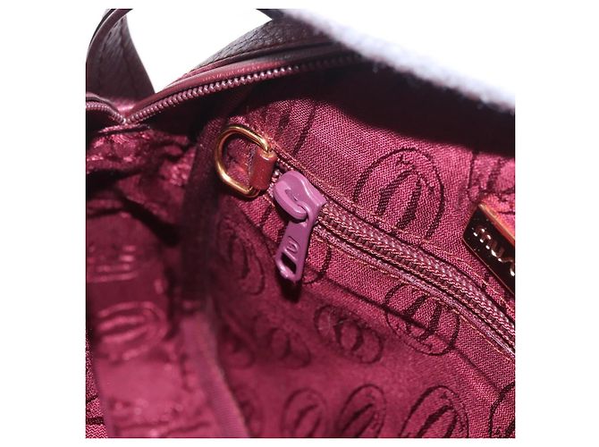 CARTIER Must Line Shoulder Bag Leather Bordeaux Gold Auth gh2065 Golden Dark red - view 21