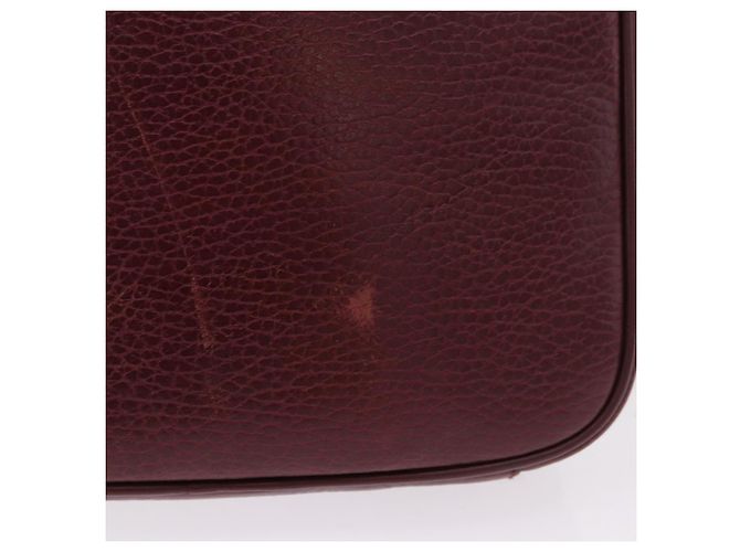 CARTIER Must Line Shoulder Bag Leather Bordeaux Gold Auth gh2065 Golden Dark red - view 4