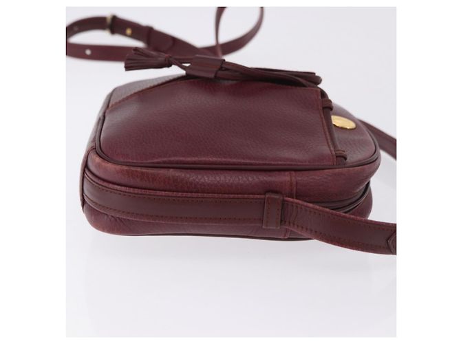 CARTIER Must Line Shoulder Bag Leather Bordeaux Gold Auth gh2065 Golden Dark red - view 5