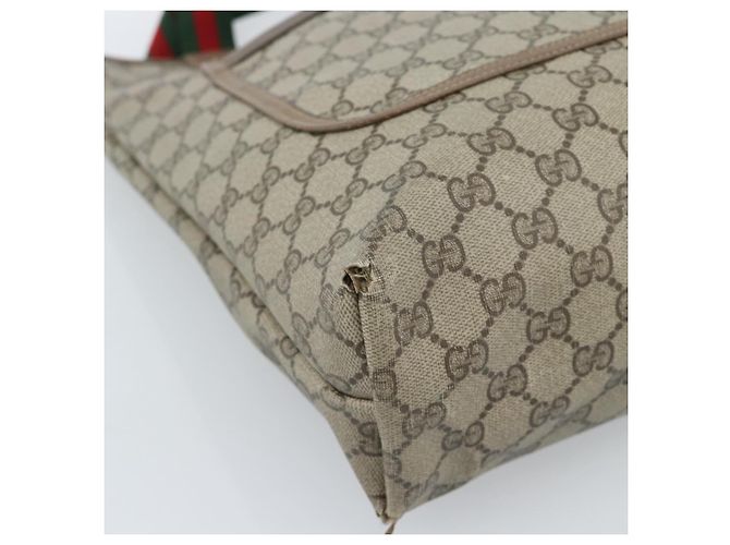 Borsa Tote GUCCI GG Supreme Web Sherry Line PVC Beige Red 39 02 003 Auth 183400 - vista 11
