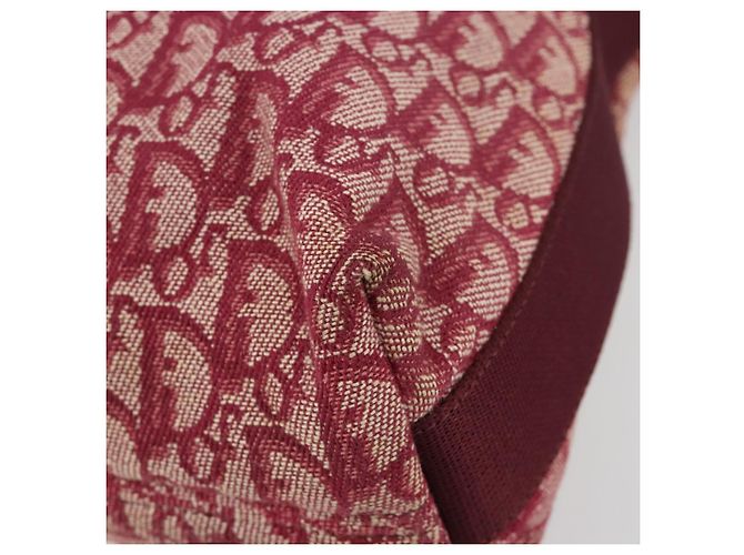 Borsa a tracolla Christian Dior Trotter Canvas Rosso Argento Auth 183019A - vista 10