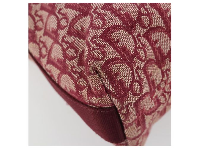 Borsa a tracolla Christian Dior Trotter Canvas Rosso Argento Auth 183019A - vista 11