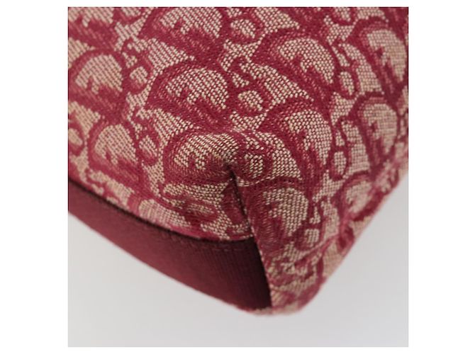 Borsa a tracolla Christian Dior Trotter Canvas Rosso Argento Auth 183019A - vista 13