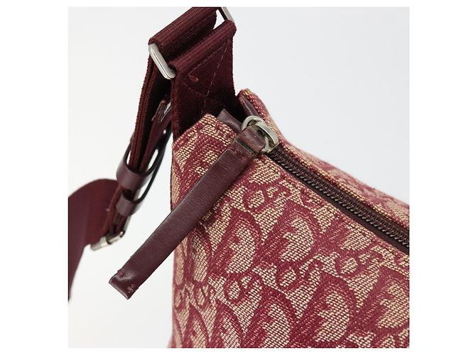 Borsa a tracolla Christian Dior Trotter Canvas Rosso Argento Auth 183019A - vista 14