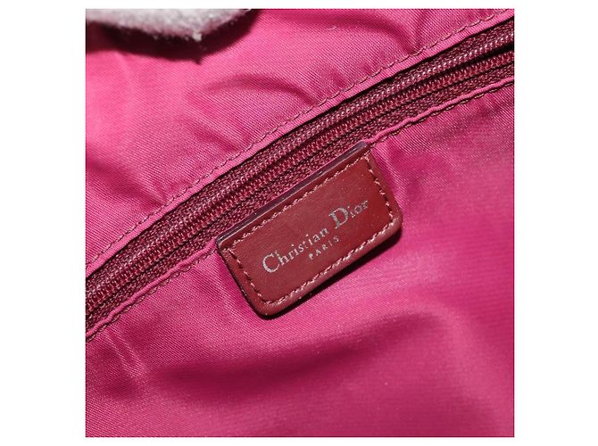Borsa a tracolla Christian Dior Trotter Canvas Rosso Argento Auth 183019A - vista 15