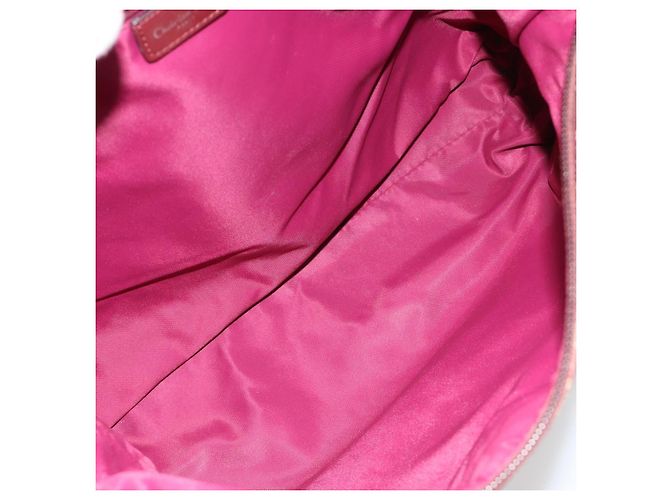 Borsa a tracolla Christian Dior Trotter Canvas Rosso Argento Auth 183019A - vista 16