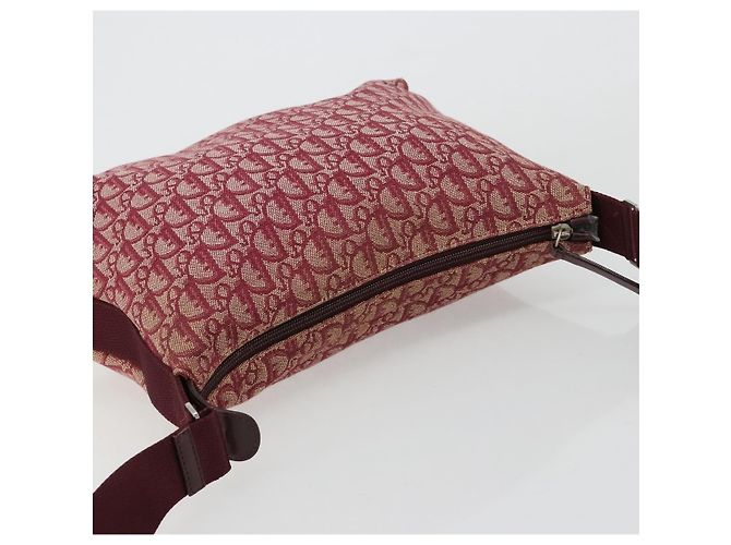 Borsa a tracolla Christian Dior Trotter Canvas Rosso Argento Auth 183019A - vista 6