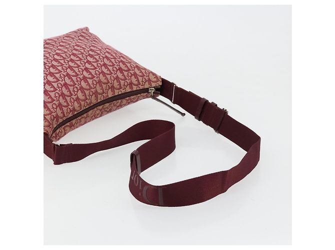 Borsa a tracolla Christian Dior Trotter Canvas Rosso Argento Auth 183019A - vista 7