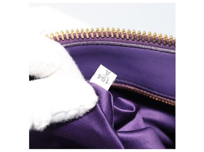 Bolso de mano Miu Miu Matelasse de cuero morado y oro Auth 183636V Dorado Púrpura - vista 12