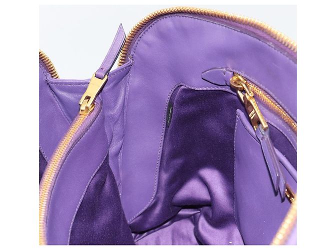 Bolso de mano Miu Miu Matelasse de cuero morado y oro Auth 183636V Dorado Púrpura - vista 21