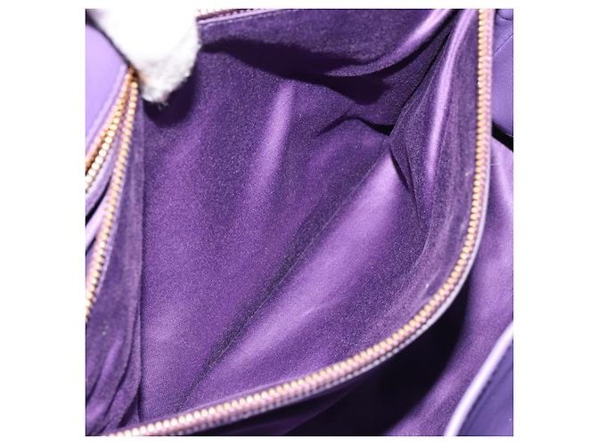 Bolso de mano Miu Miu Matelasse de cuero morado y oro Auth 183636V Dorado Púrpura - vista 25