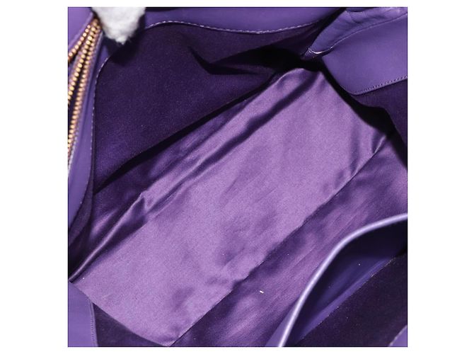 Bolso de mano Miu Miu Matelasse de cuero morado y oro Auth 183636V Dorado Púrpura - vista 26