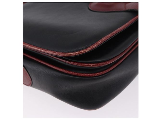 Céline Borsa a Spalla CELINE in Pelle Nera e Oro Auth gh2064 Nero D'oro - vista 10