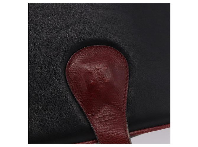 Céline Borsa a Spalla CELINE in Pelle Nera e Oro Auth gh2064 Nero D'oro - vista 15