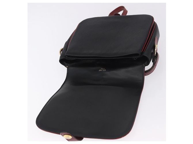 Céline Borsa a Spalla CELINE in Pelle Nera e Oro Auth gh2064 Nero D'oro - vista 16