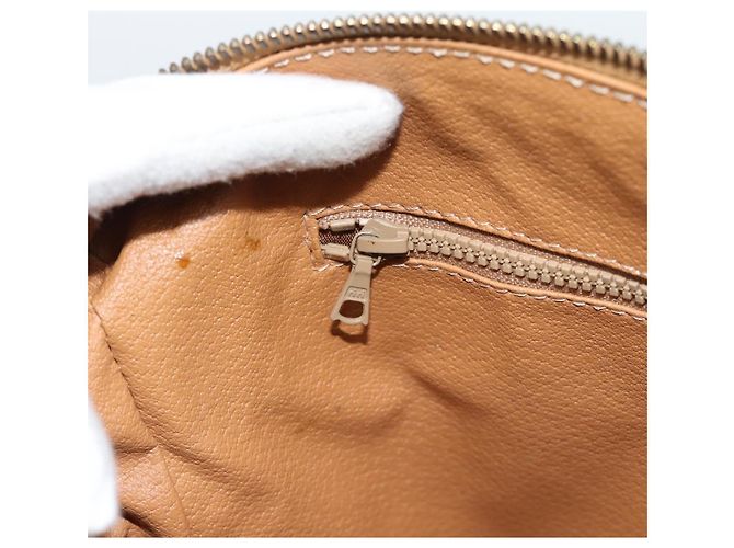 Céline Borsa Boston CELINE in tela Macadam PVC Pelle Marrone Oro Auth 183015A D'oro - vista 19