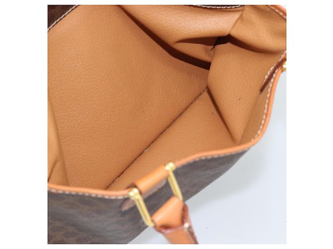 Céline Borsa Boston CELINE in tela Macadam PVC Pelle Marrone Oro Auth 183015A D'oro - vista 22