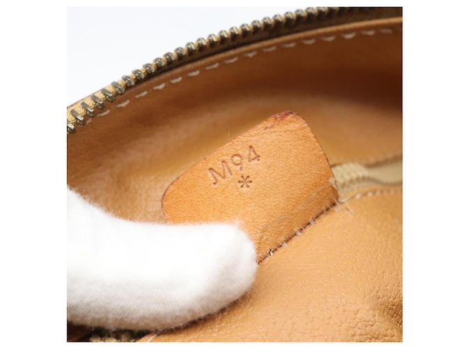 Céline Borsa Boston CELINE in tela Macadam PVC Pelle Marrone Oro Auth 183015A D'oro - vista 23