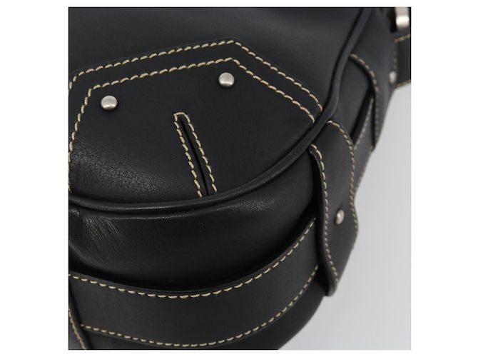 Borsa a Spalla BALLY in Pelle Nera Argento Auth 180860A Nero - vista 10