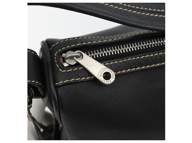 Borsa a Spalla BALLY in Pelle Nera Argento Auth 180860A Nero - vista 15