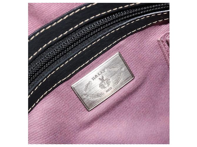 Borsa a Spalla BALLY in Pelle Nera Argento Auth 180860A Nero - vista 16