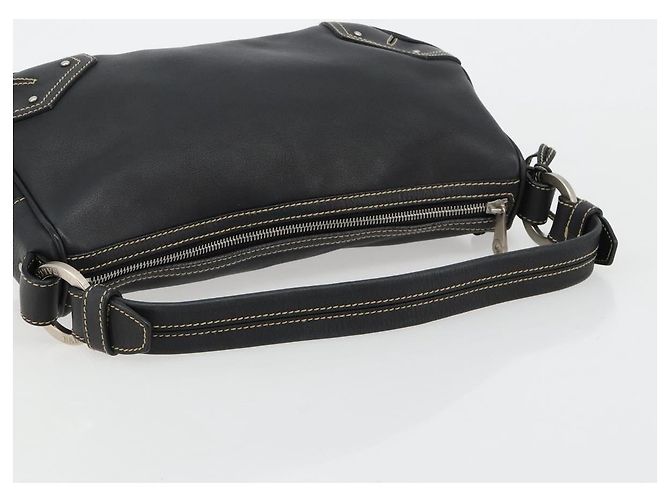 Borsa a Spalla BALLY in Pelle Nera Argento Auth 180860A Nero - vista 7