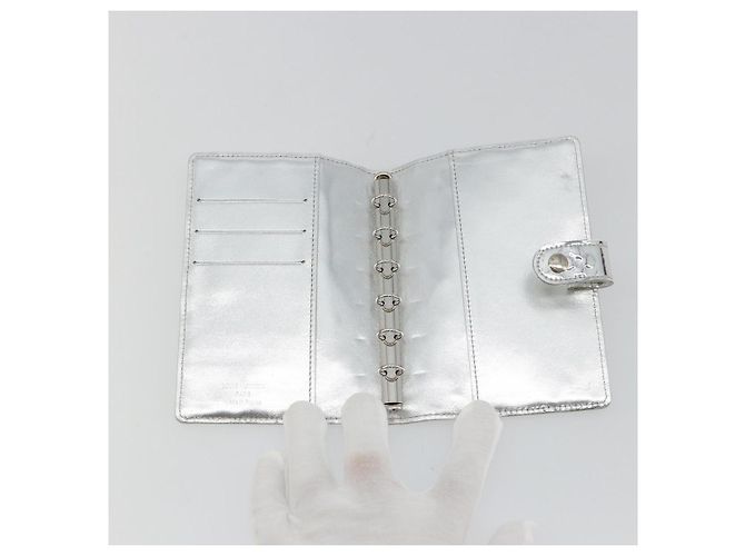 LOUIS VUITTON Monogram Miroir Agenda PM Planner Cover Silver R20963 Auth 180884A Plata - vista 7