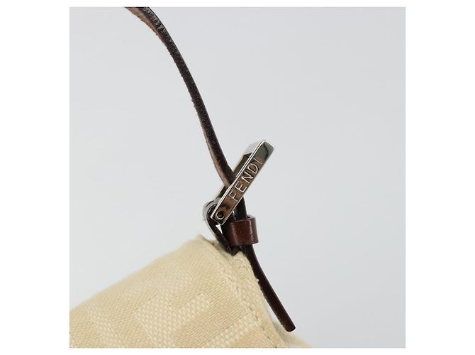 FENDI Zucca Canvas Mamma Baguette Borsa a Spalla Beige Silver Auth 183769SAV Argento - vista 14