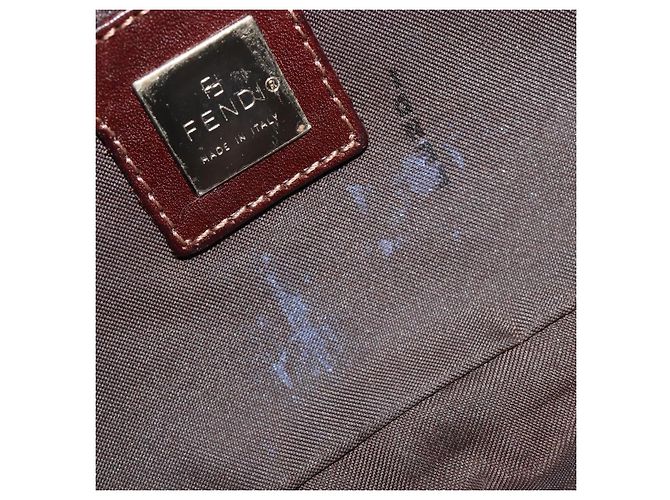 FENDI Zucca Canvas Mamma Baguette Borsa a Spalla Beige Silver Auth 183769SAV Argento - vista 20