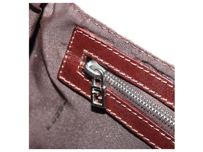 FENDI Zucca Canvas Mamma Baguette Borsa a Spalla Beige Silver Auth 183769SAV Argento - vista 24
