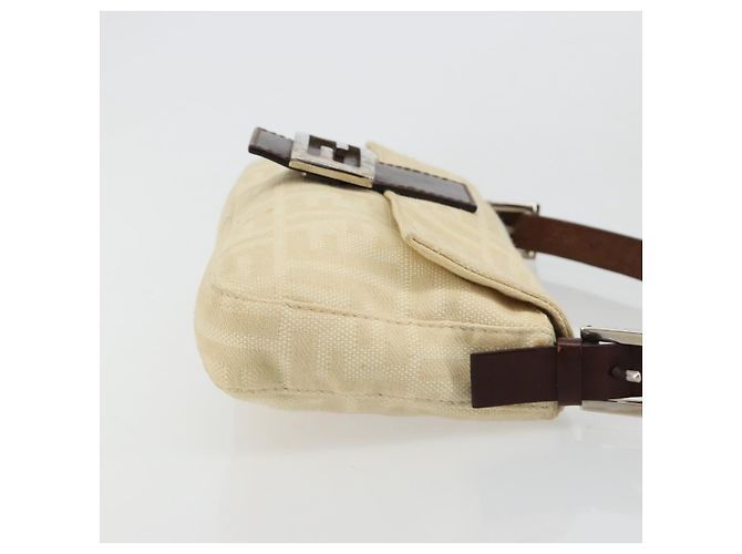FENDI Zucca Canvas Mamma Baguette Borsa a Spalla Beige Silver Auth 183769SAV Argento - vista 4