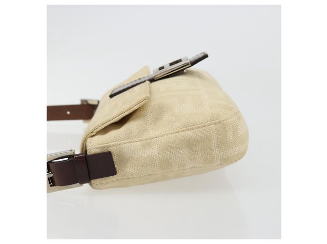 FENDI Zucca Canvas Mamma Baguette Borsa a Spalla Beige Silver Auth 183769SAV Argento - vista 5