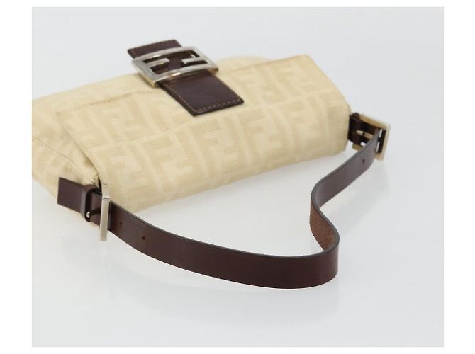 FENDI Zucca Canvas Mamma Baguette Borsa a Spalla Beige Silver Auth 183769SAV Argento - vista 7