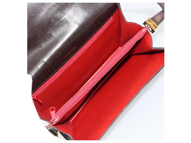 Céline Borsa a Spalla CELINE in Pelle Marrone Oro Auth 183437 D'oro - vista 18