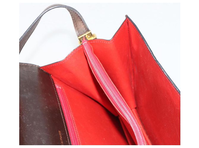 Céline Borsa a Spalla CELINE in Pelle Marrone Oro Auth 183437 D'oro - vista 19