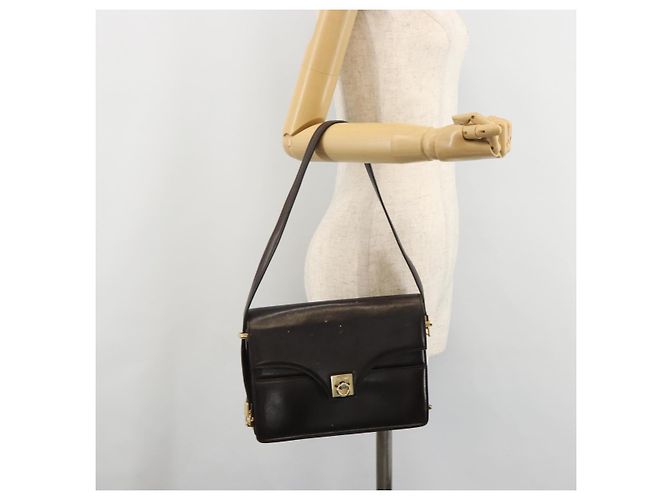 Céline Borsa a Spalla CELINE in Pelle Marrone Oro Auth 183437 D'oro - vista 25