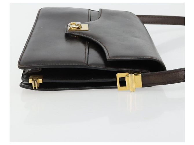 Céline Borsa a Spalla CELINE in Pelle Marrone Oro Auth 183437 D'oro - vista 4