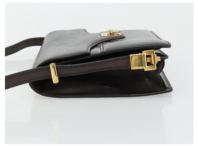 Céline Borsa a Spalla CELINE in Pelle Marrone Oro Auth 183437 D'oro - vista 5