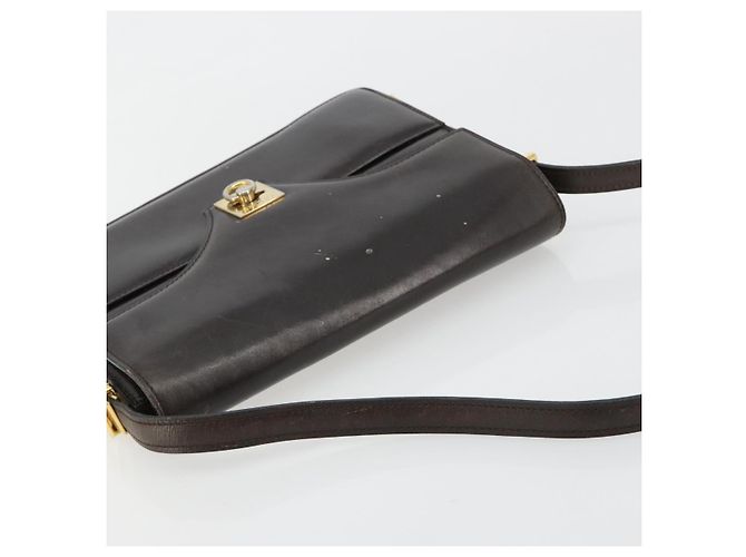 Céline Borsa a Spalla CELINE in Pelle Marrone Oro Auth 183437 D'oro - vista 6