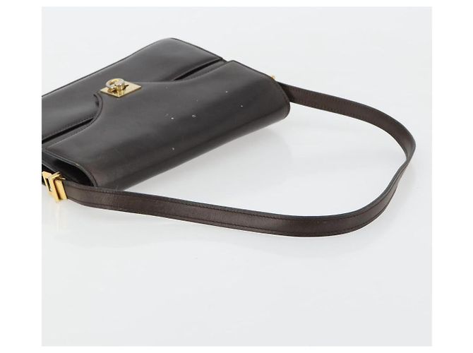 Céline Borsa a Spalla CELINE in Pelle Marrone Oro Auth 183437 D'oro - vista 7