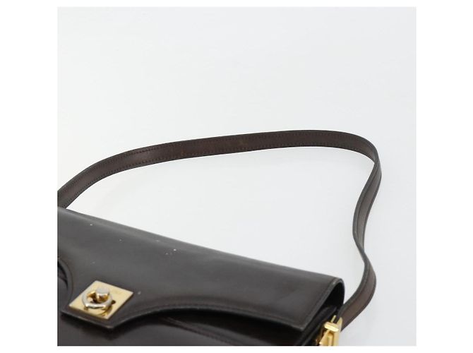 Céline Borsa a Spalla CELINE in Pelle Marrone Oro Auth 183437 D'oro - vista 8