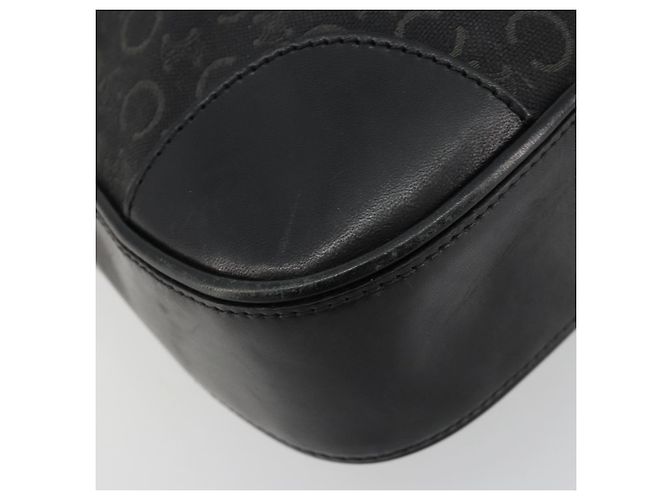 Céline Borsa a tracolla CELINE C Macadam Canvas Nera Argento Auth 183170 Nero - vista 11