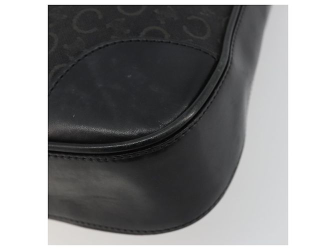 Céline Borsa a tracolla CELINE C Macadam Canvas Nera Argento Auth 183170 Nero - vista 12