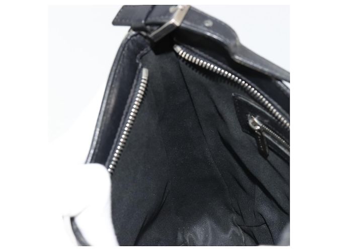 Céline Borsa a tracolla CELINE C Macadam Canvas Nera Argento Auth 183170 Nero - vista 19