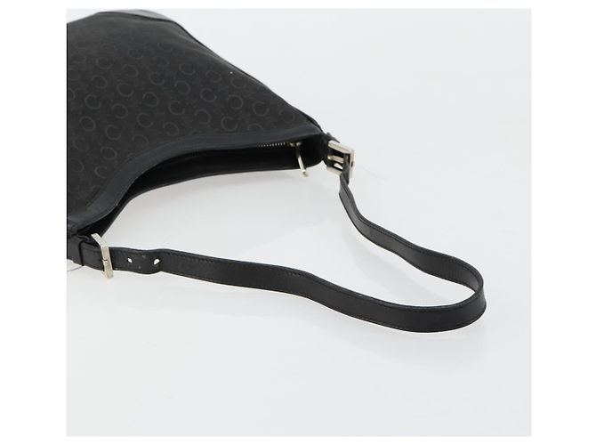 Céline Borsa a tracolla CELINE C Macadam Canvas Nera Argento Auth 183170 Nero - vista 7