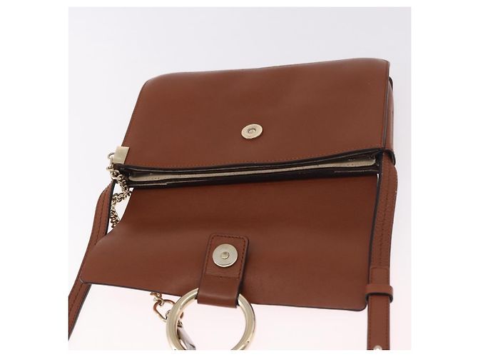 Chloé Borsa a Spalla Chloe Fay Scamosciata Marrone Oro Auth 183119A D'oro - vista 15
