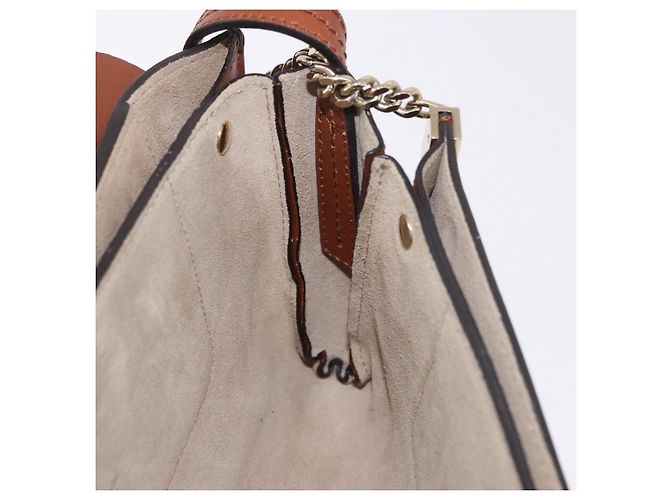 Chloé Borsa a Spalla Chloe Fay Scamosciata Marrone Oro Auth 183119A D'oro - vista 18