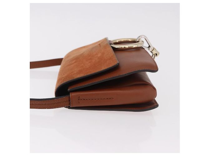 Chloé Borsa a Spalla Chloe Fay Scamosciata Marrone Oro Auth 183119A D'oro - vista 5