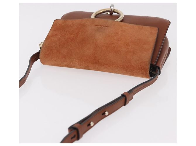 Chloé Borsa a Spalla Chloe Fay Scamosciata Marrone Oro Auth 183119A D'oro - vista 6